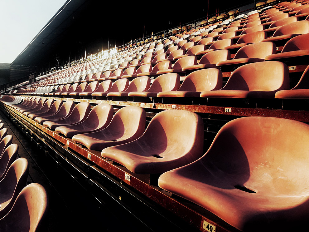 empty seating at a complex which needs the help of Sports Facilities Advisory