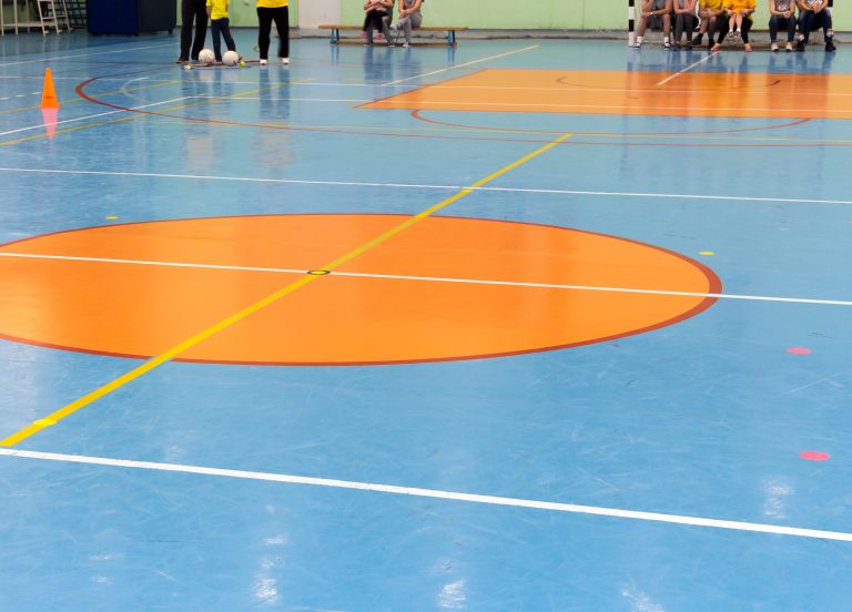 Multi-purpose center basketball floor