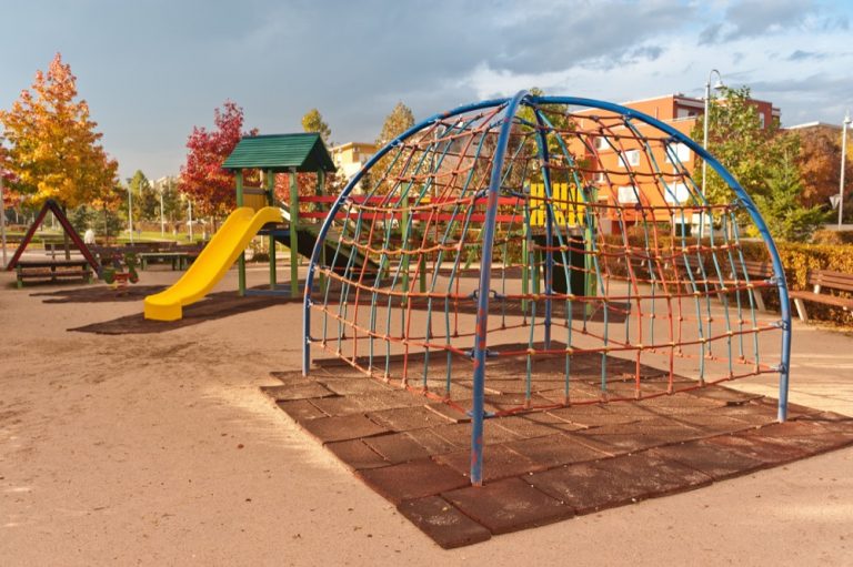 Empty playground in community center