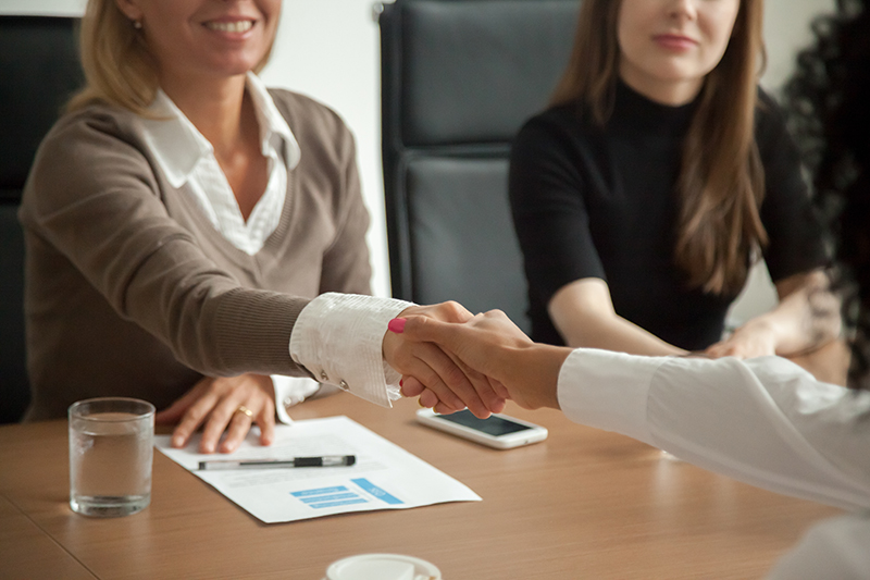 Human Resources Professional Shaking Hands With Applicant