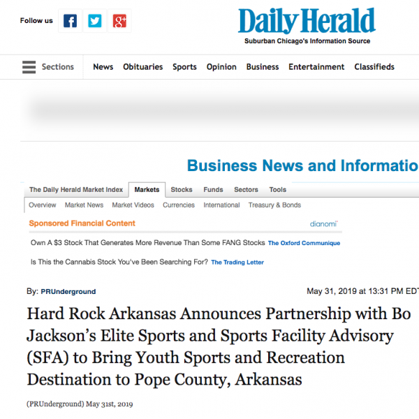 Daily Herald Hard Rock and Bo Jackson's