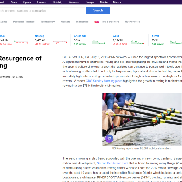 Yahoo Finance article about Sports Facilities Advisory
